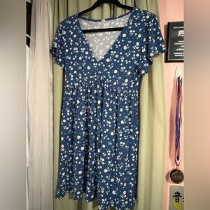 Floral Blue Dress